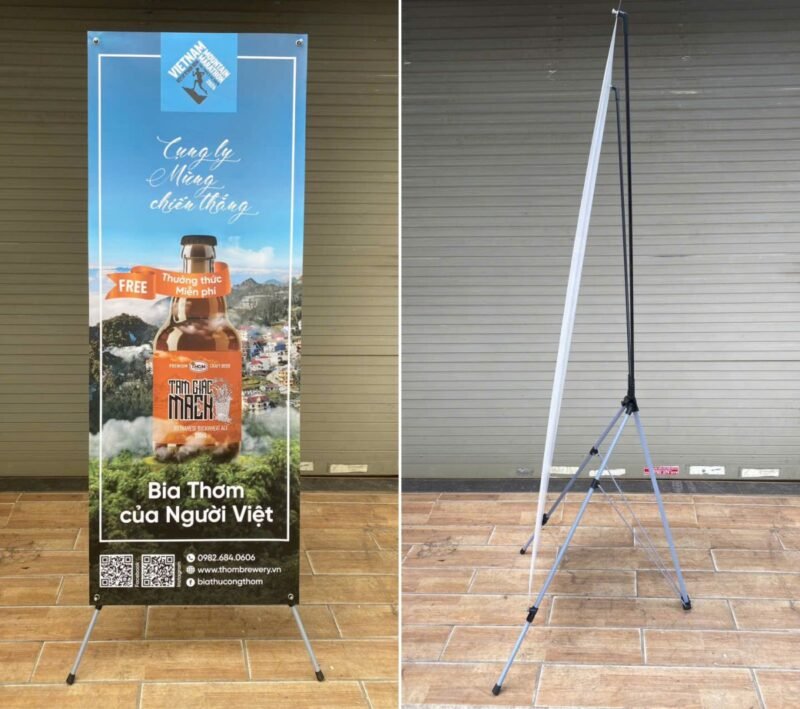 Chân standee X cường lực