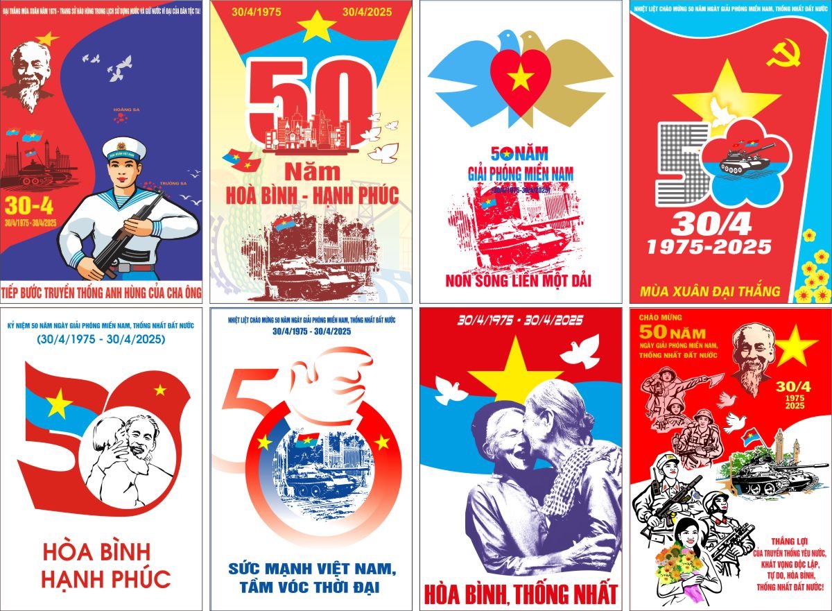 in poster ngày 30/4