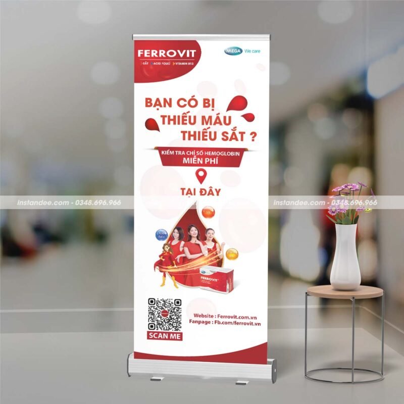 In standee cuốn - Kích thước 80x200cm