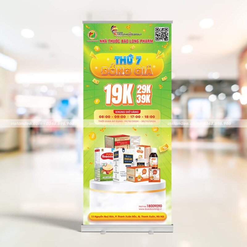In standee cuốn nhôm 0.8x1.8m – instandee.com