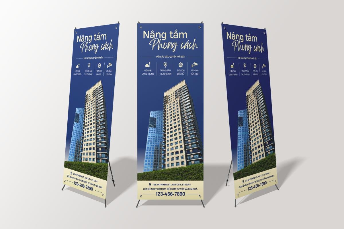 Mẫu standee bất động sản sự kiện mở bán