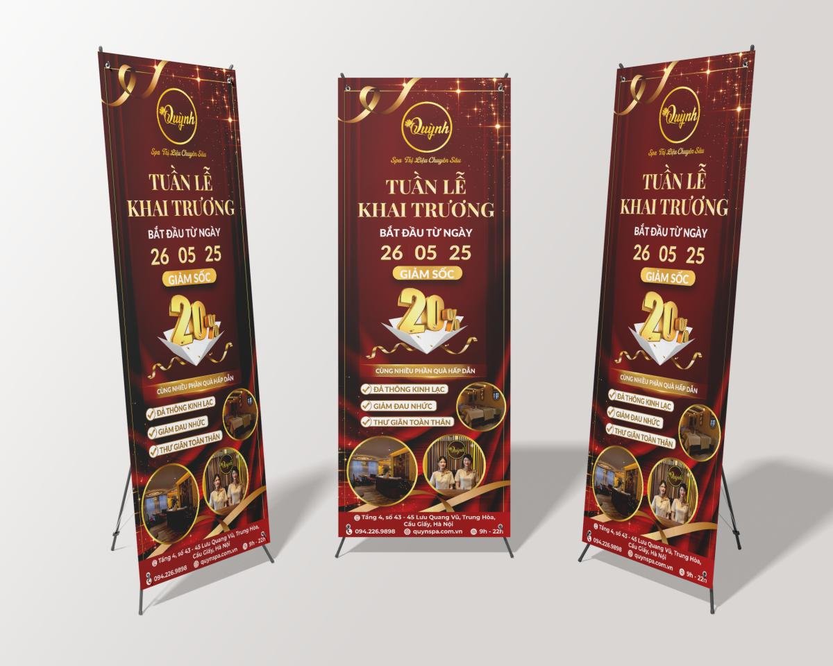 mẫu standee khai trương dịch vụ spa trị liệu đẹp