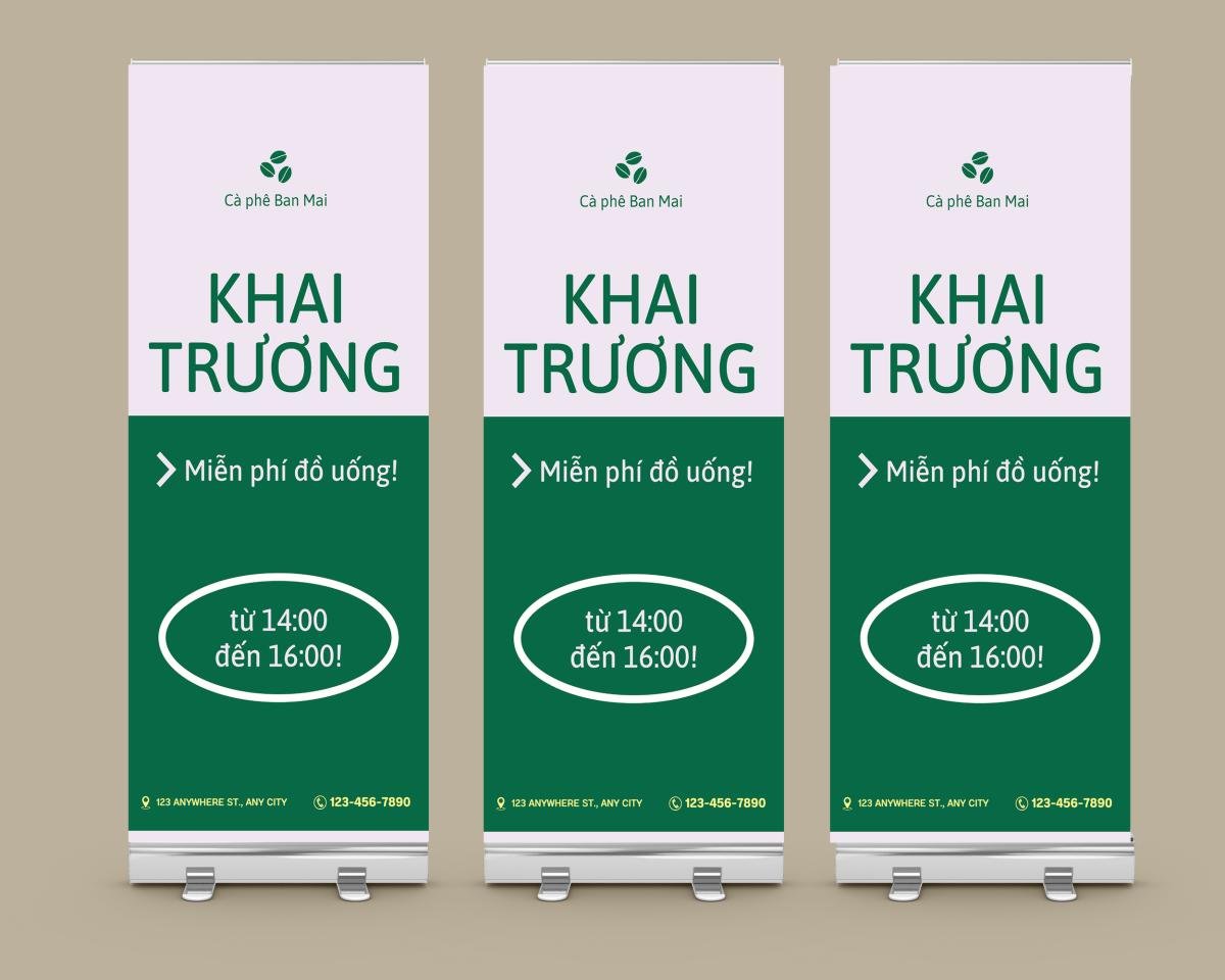 mẫu standee khuyến mãi khai trương quán cà phê đẹp