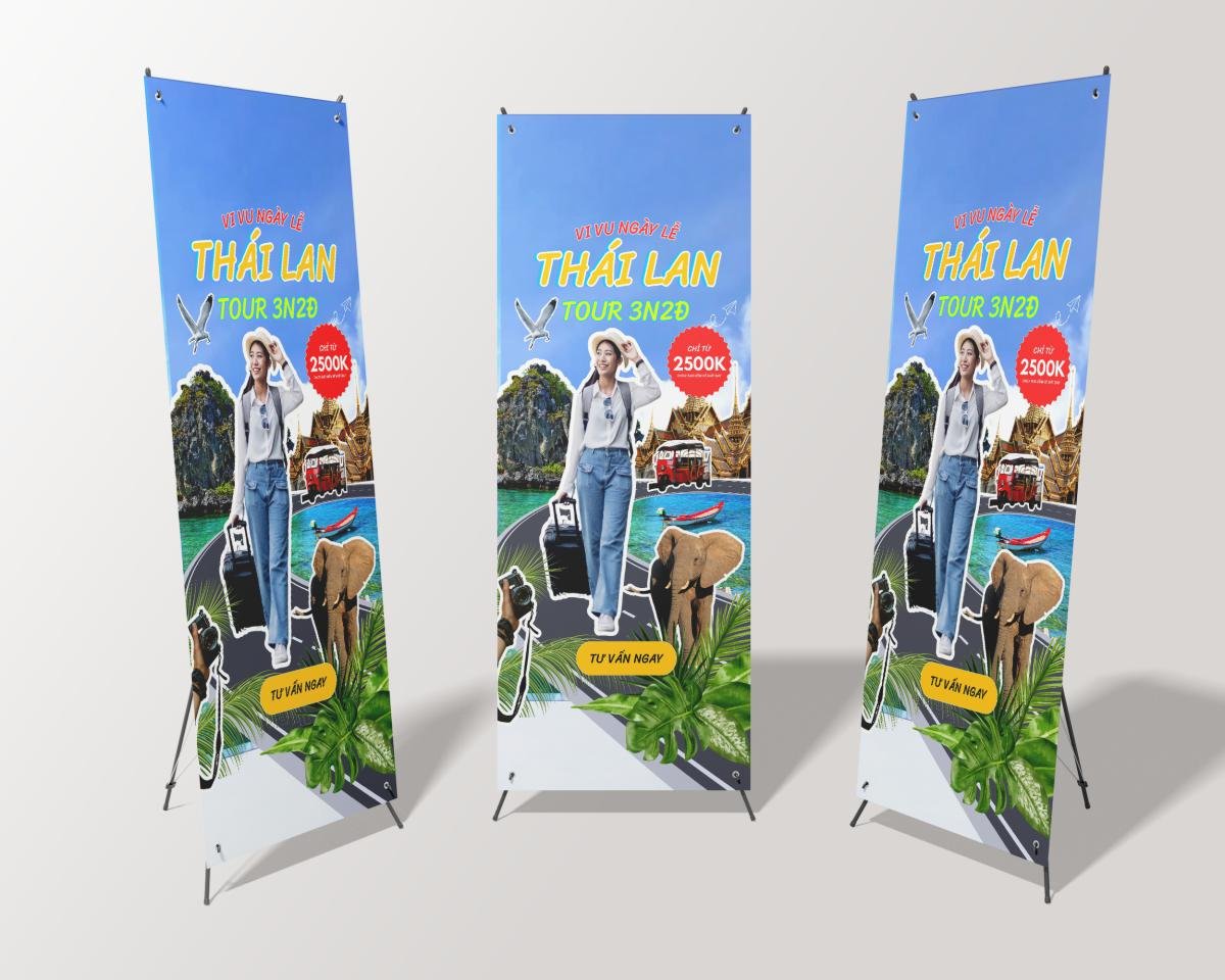 Mẫu standee tour du lịch nước ngoài
