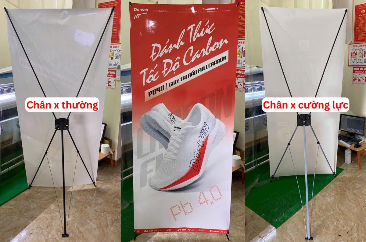 standee chân x thường và standee chân x cường lực
