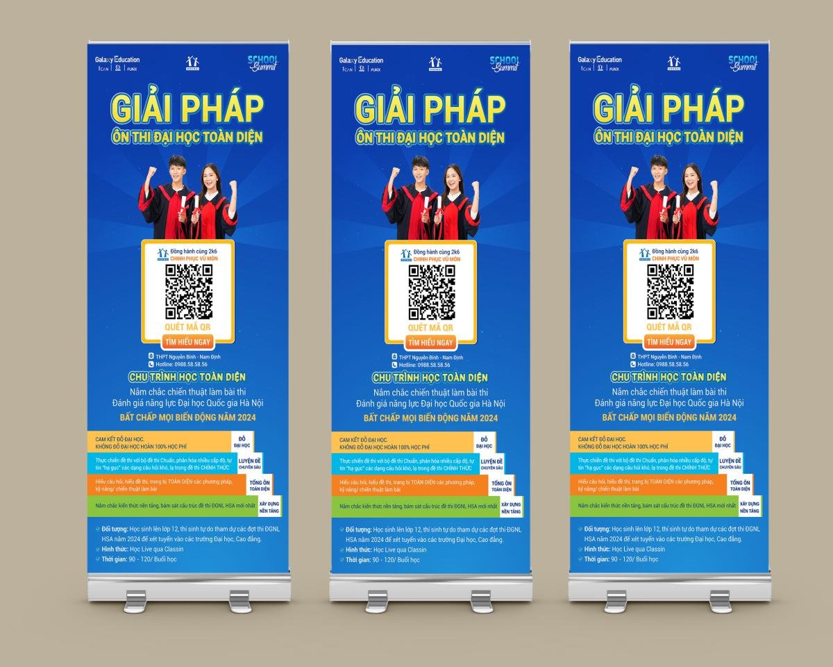 standee đào tạo giải pháp toàn diện học tập