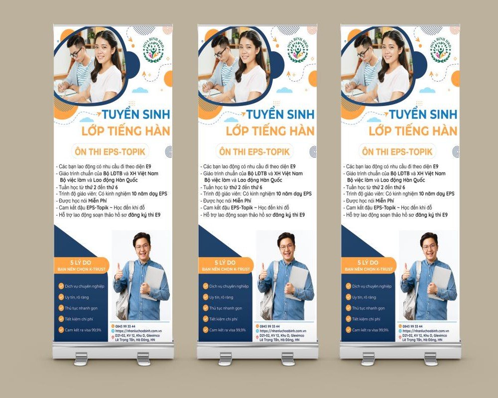 standee du học hàn đẹp