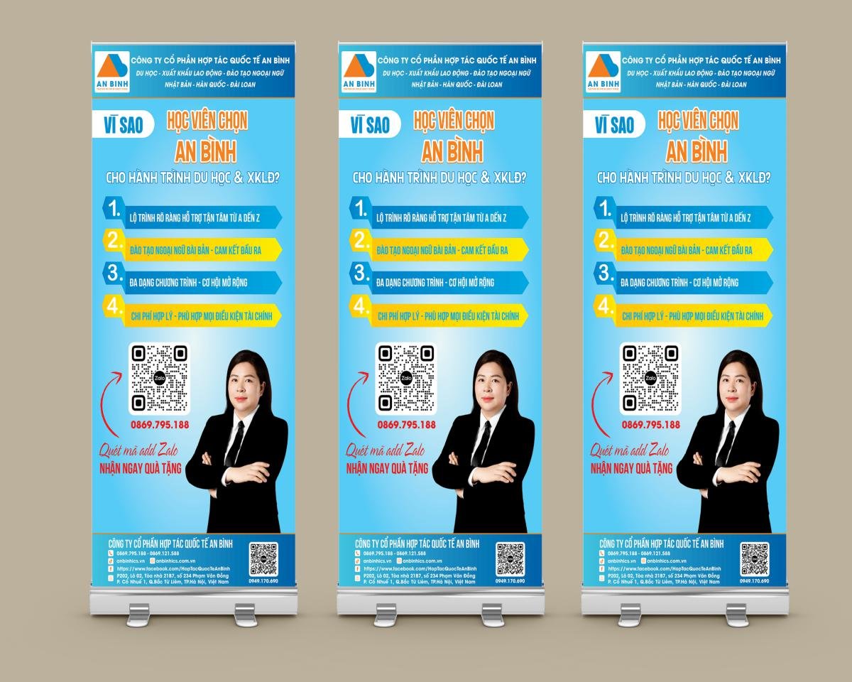 standee du học va xuất khẩu lao động