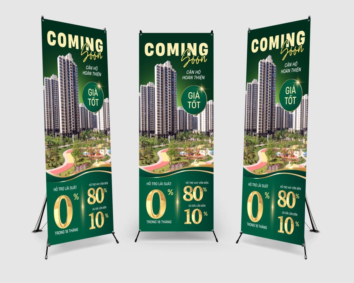 standee giới thiệu sản phẩm bất động sản chung cư