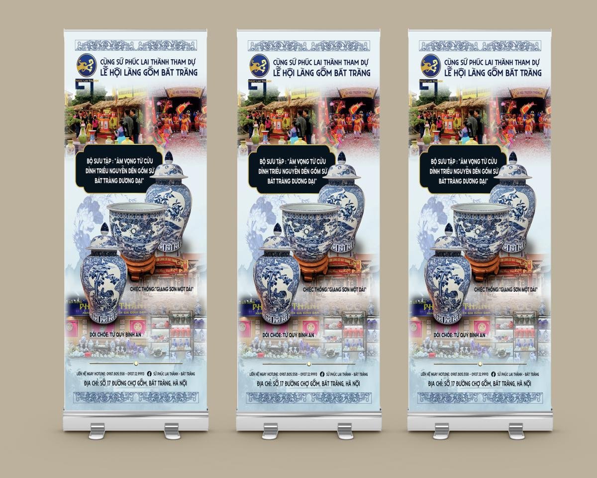standee giới thiệu sản phẩm gốm sứ