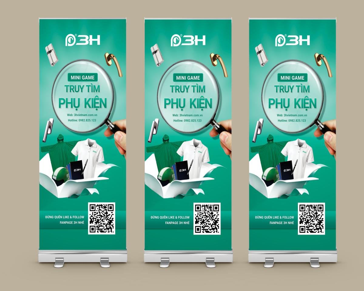 standee giới thiệu sản phẩm phụ kiện