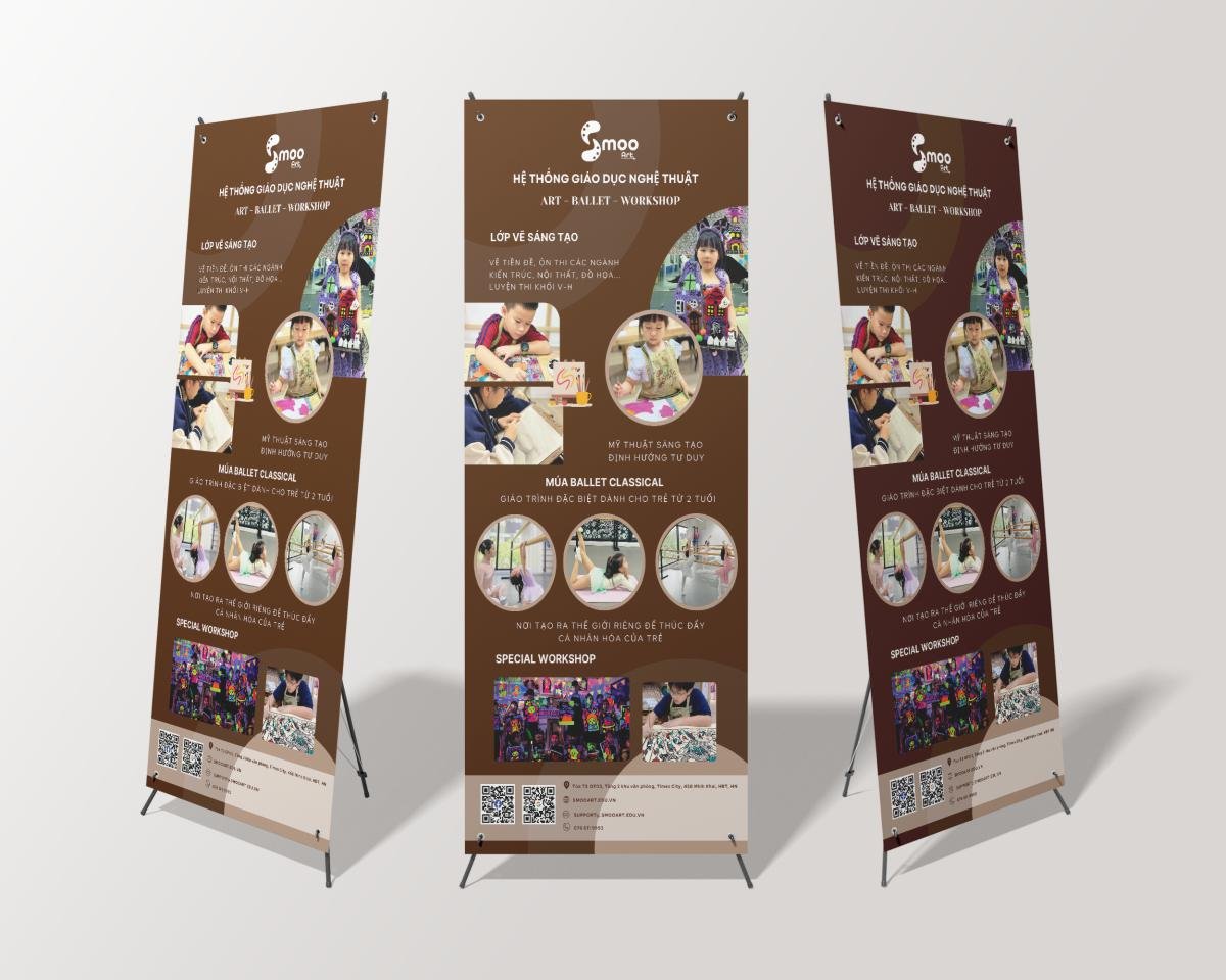 standee hội thảo nghệ thuật dành cho các bé