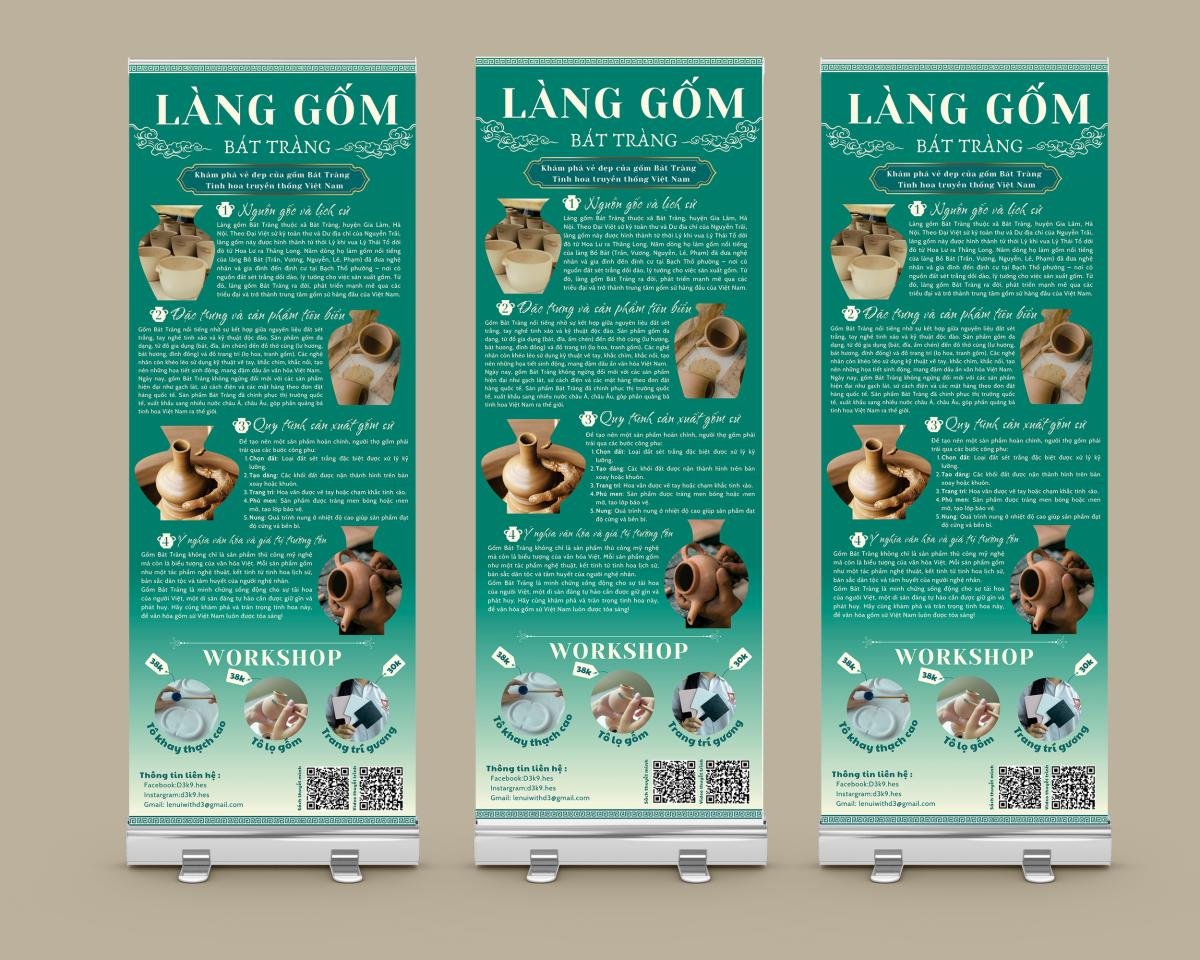 standee hội thảo sản phẩm làng gốm