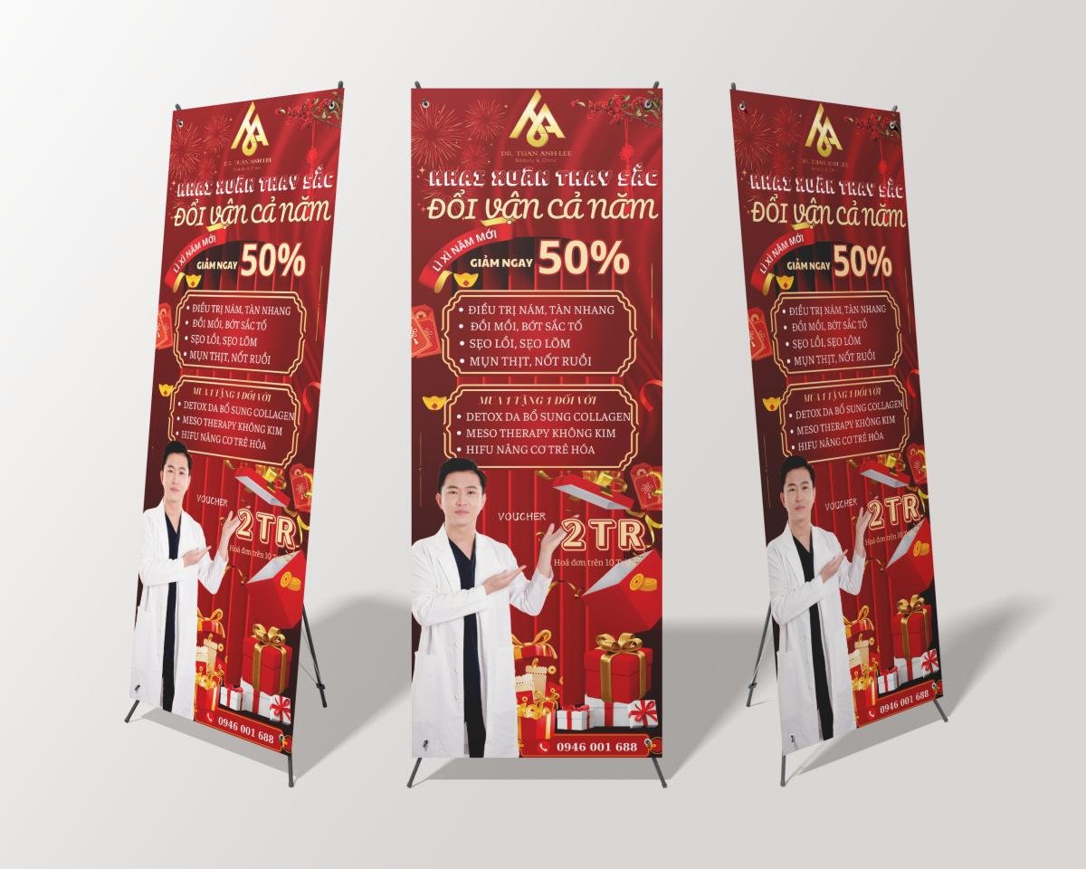 standee khuyến mãi ưu đãi dau xuan