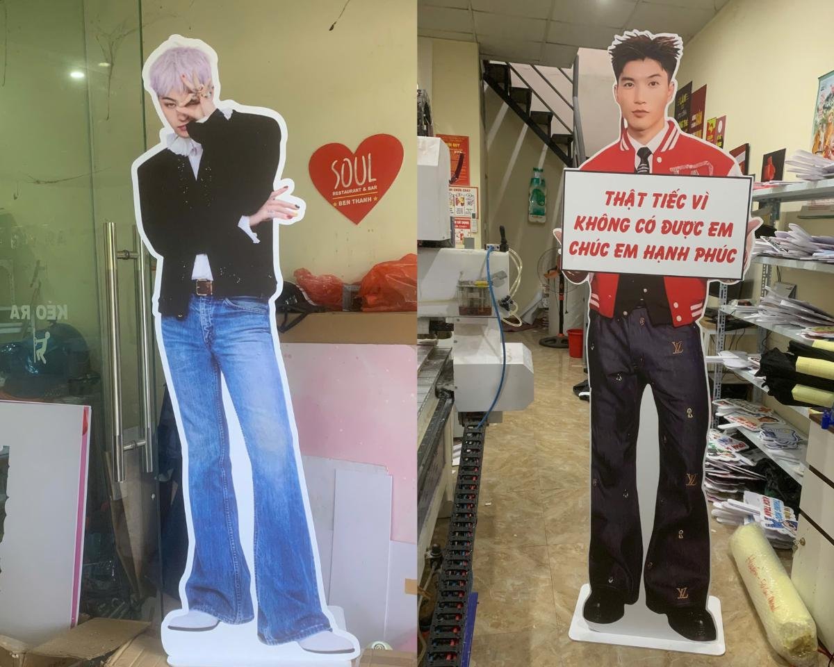 standee mô hình người ca sĩ G-Dragon và Hiếu Thứ Hai