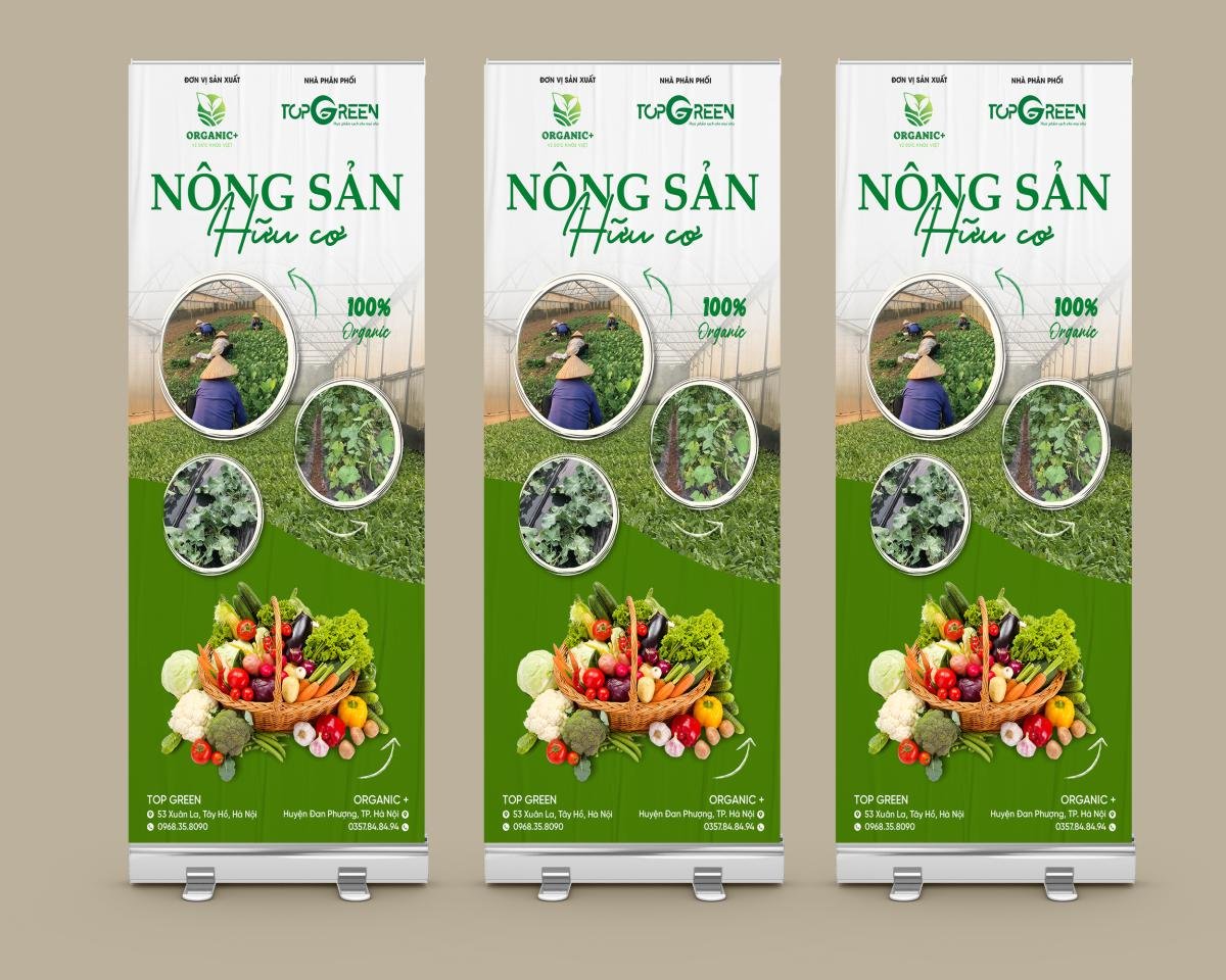 standee sản phẩm nông sản hữu cơ