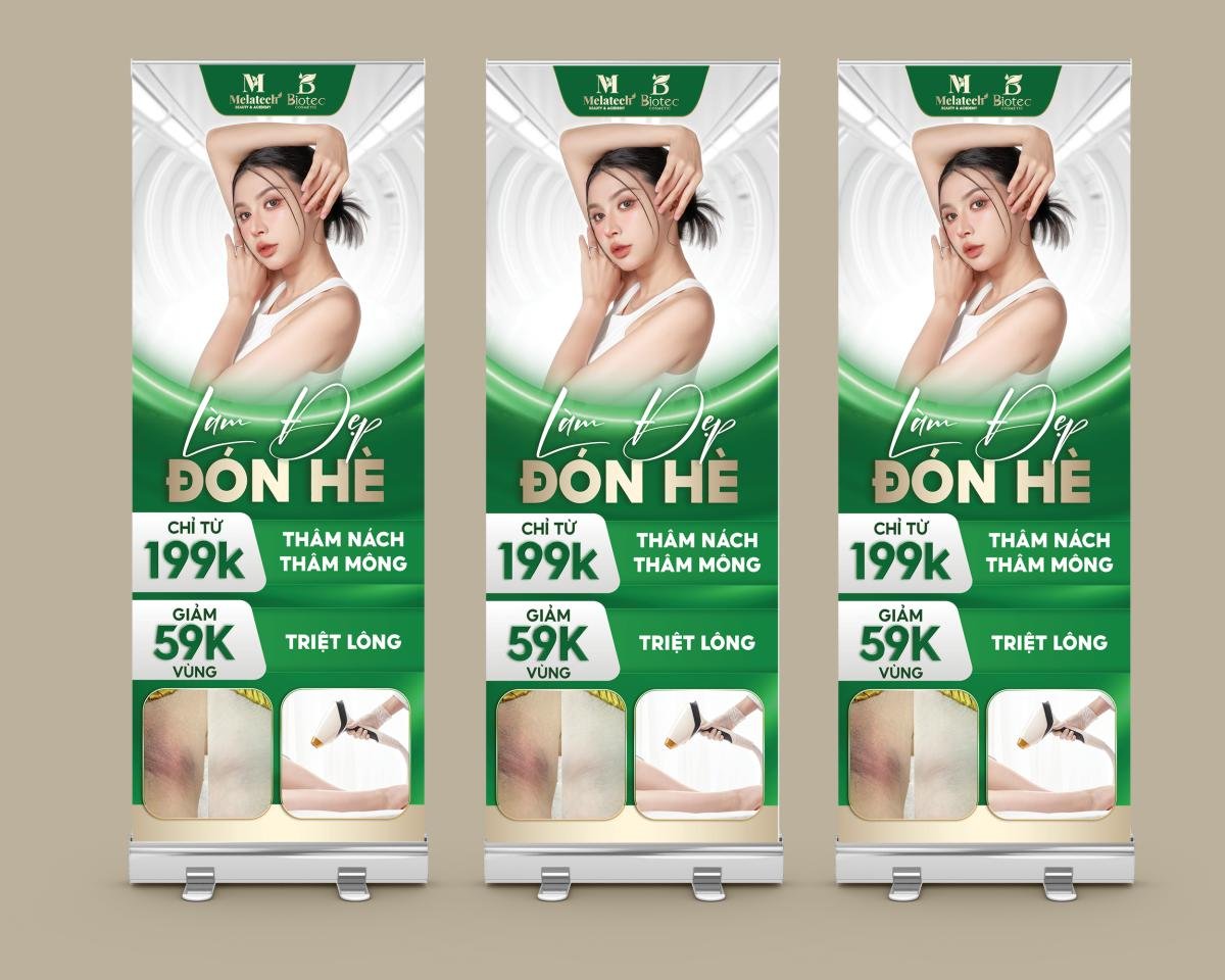 standee spa làm đẹp đón hè