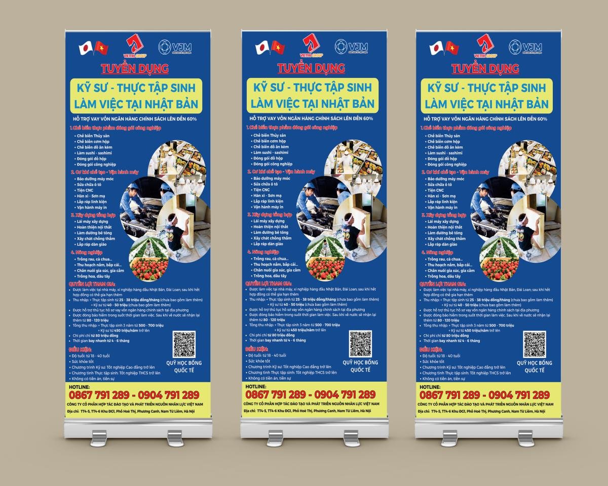 standee tuyển dụng việc làm tại nhật