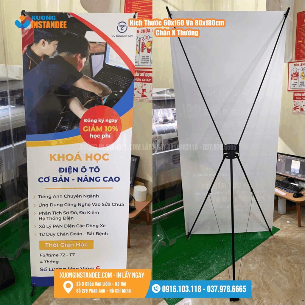 Đặc điểm bộ Standee 80x180cm chân X thường